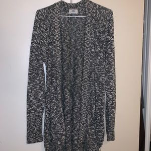 Old Navy Gray and White Cardigan